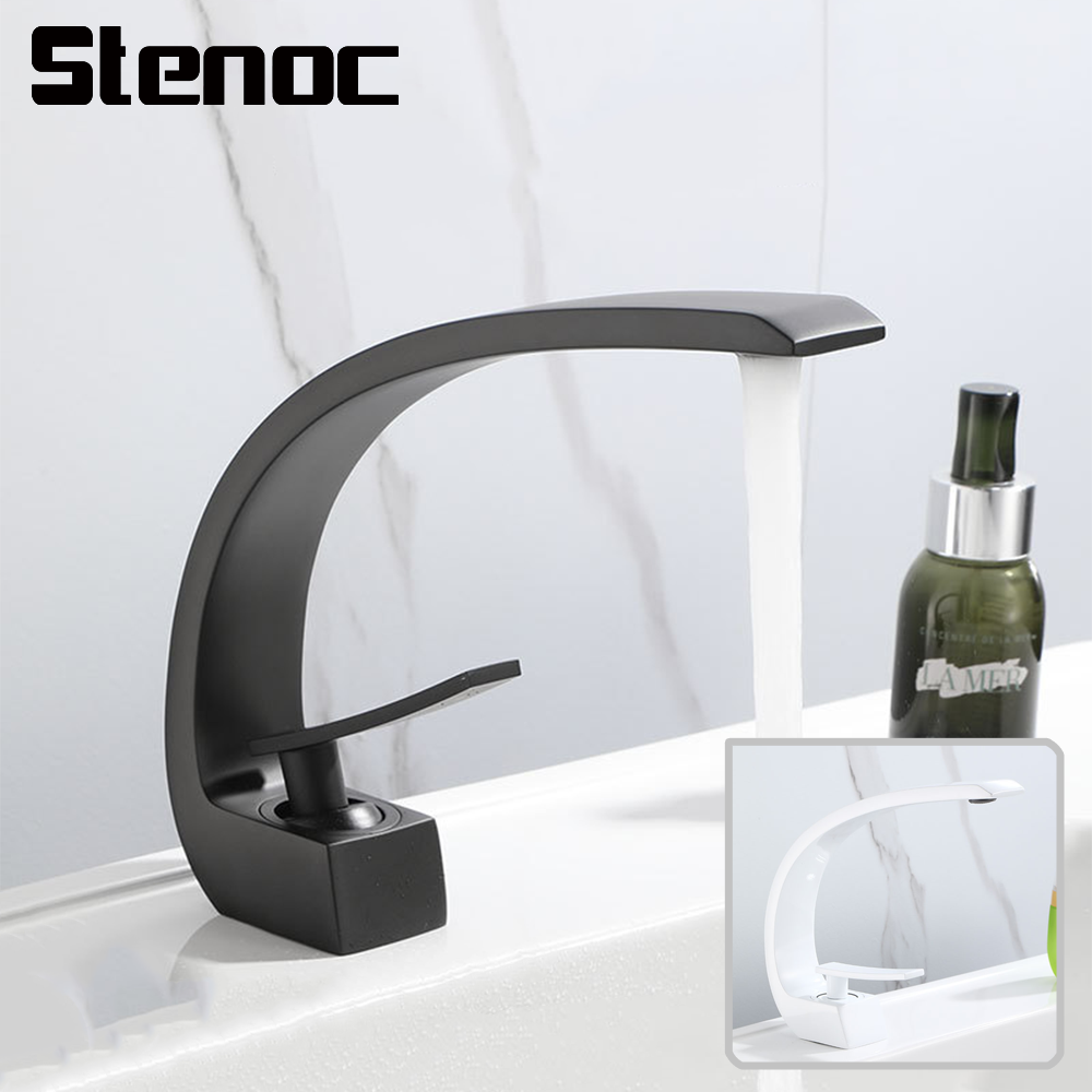 Silicone Tap Washer - Black/White Curve Design Basin Faucets Bathroom