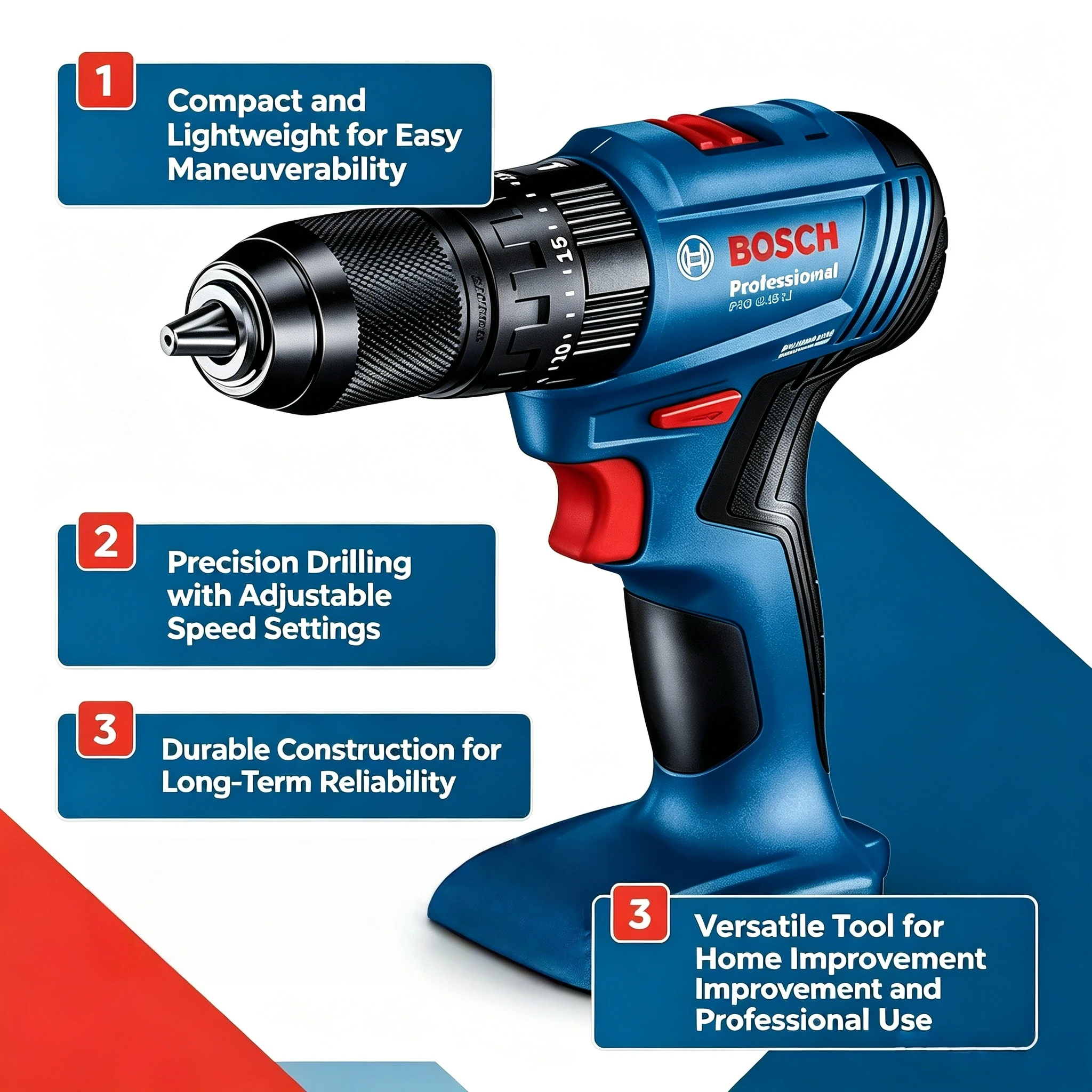 Bosch Drill Gsb 18V - BOSCH GSB 185-LI Brushless Impact Drill,